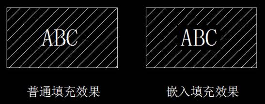 中望CAD填充如何达到让文字嵌入到里面效果