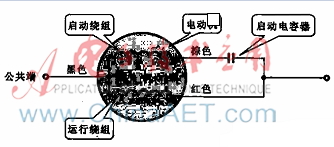 由电容器启动的单相感应电动机电路