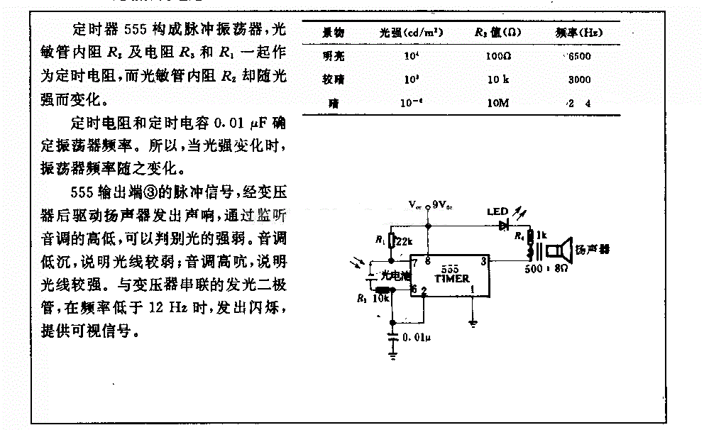 光敏振荡电路