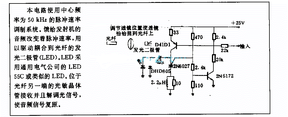 50kHs频率光发射电路
