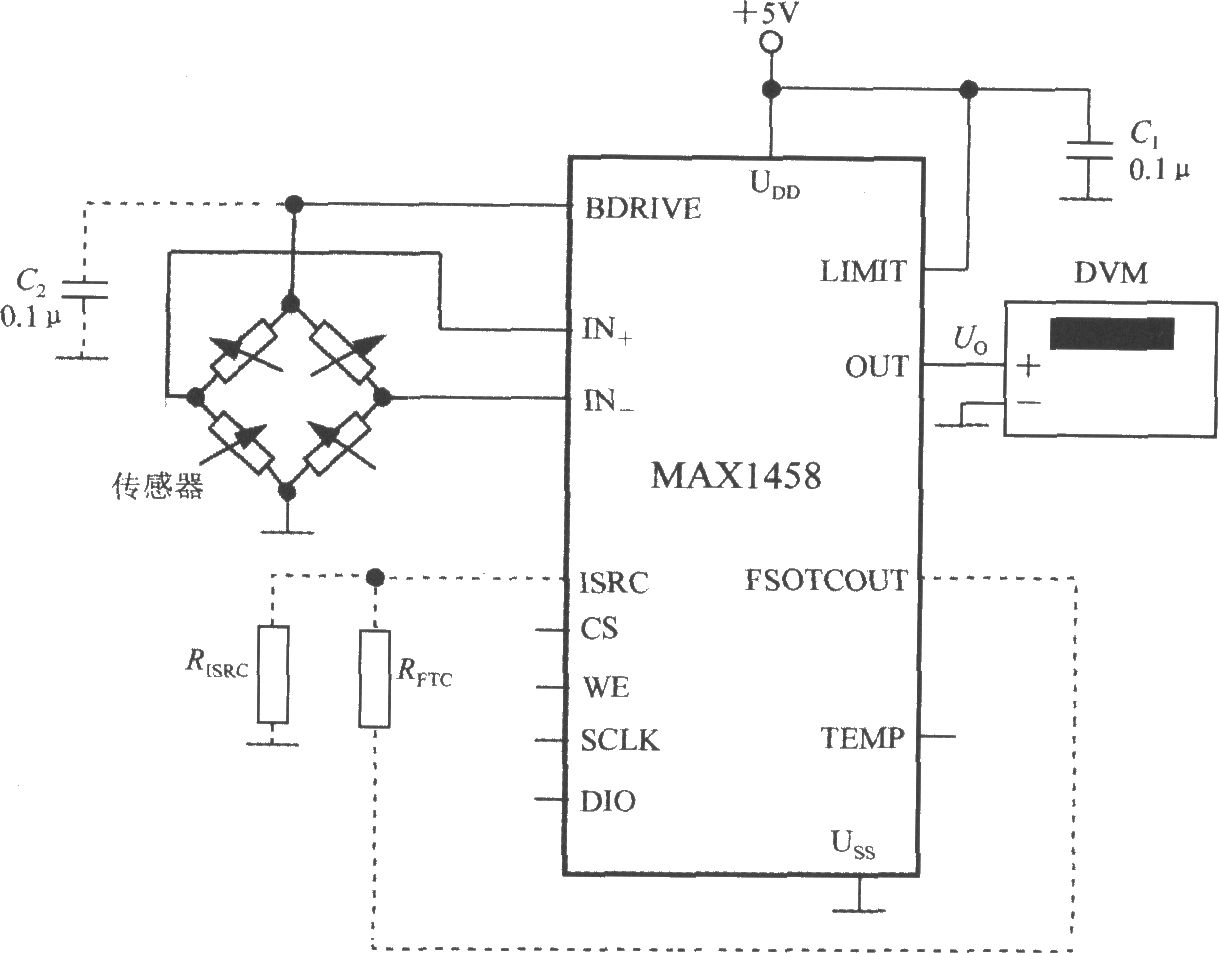 由数字式压力信号调理器MAX1458构成数字式压力测